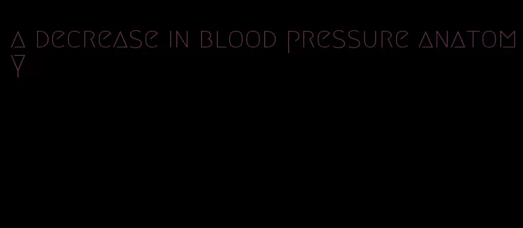 a decrease in blood pressure anatomy