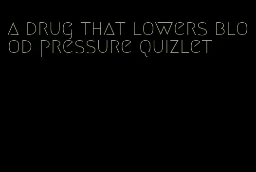 a drug that lowers blood pressure quizlet