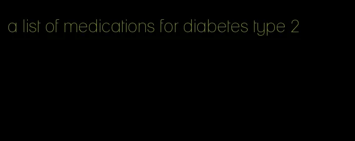 a list of medications for diabetes type 2