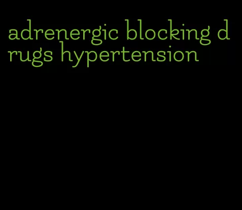 adrenergic blocking drugs hypertension