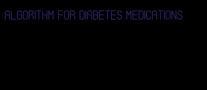 algorithm for diabetes medications