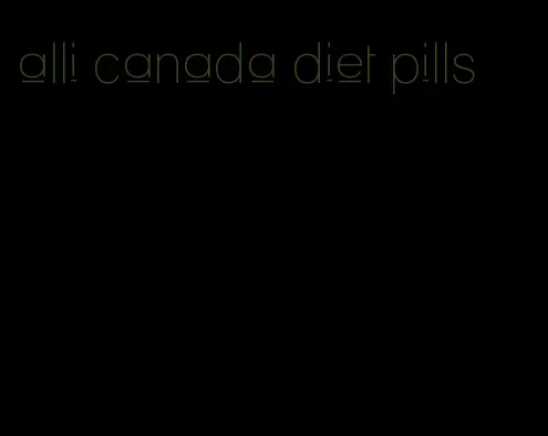 alli canada diet pills