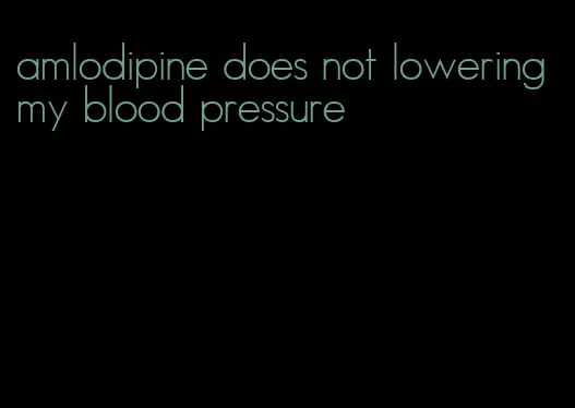 amlodipine does not lowering my blood pressure