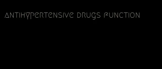 antihypertensive drugs function