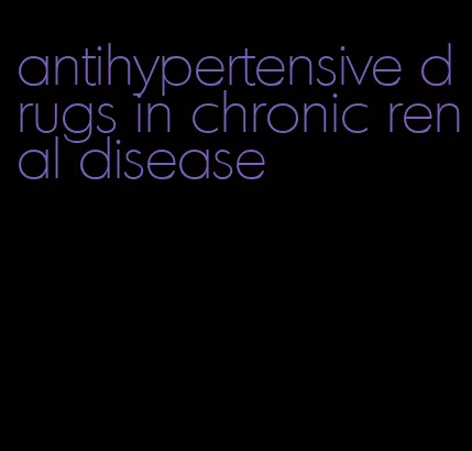 antihypertensive drugs in chronic renal disease