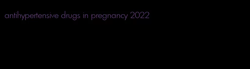 antihypertensive drugs in pregnancy 2022