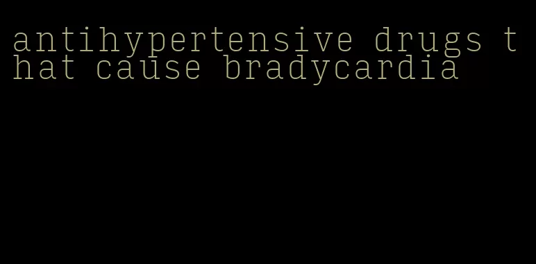 antihypertensive drugs that cause bradycardia