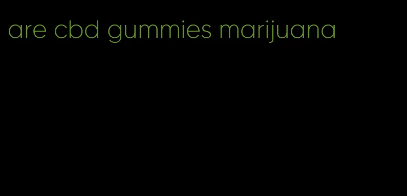 are cbd gummies marijuana