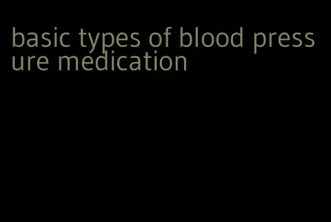 basic types of blood pressure medication