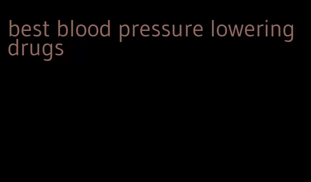 best blood pressure lowering drugs