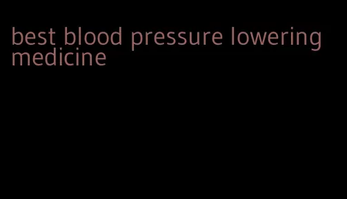 best blood pressure lowering medicine