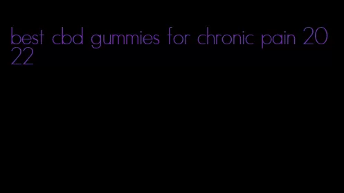 best cbd gummies for chronic pain 2022