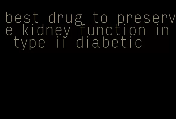 best drug to preserve kidney function in type ii diabetic