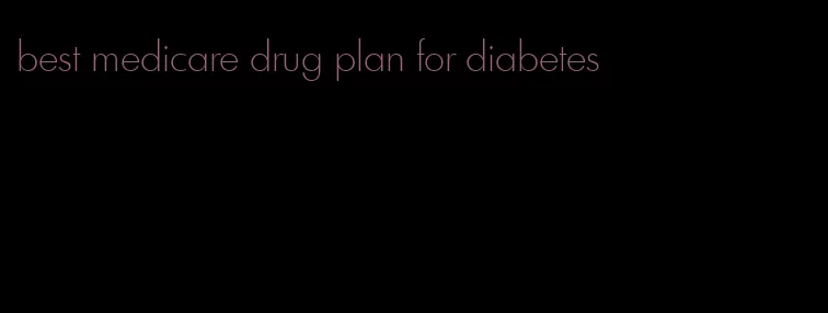 best medicare drug plan for diabetes