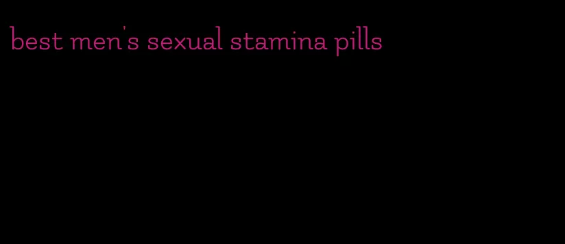 best men's sexual stamina pills
