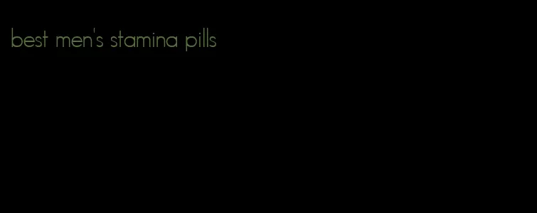 best men's stamina pills