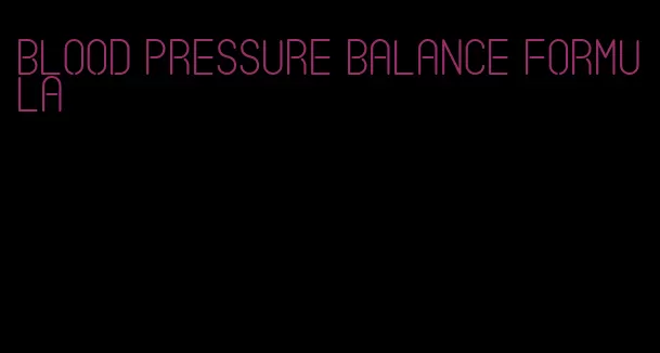 blood pressure balance formula