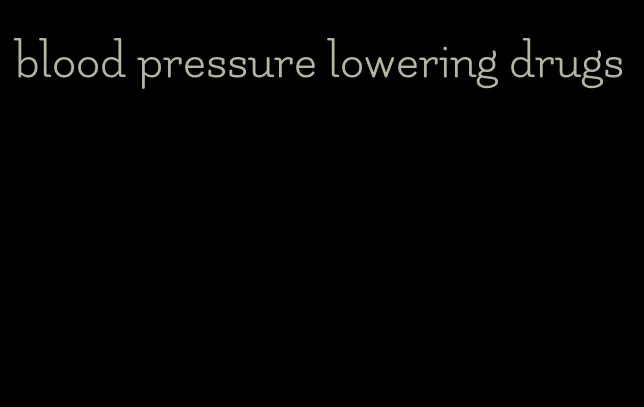 blood pressure lowering drugs