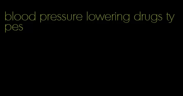blood pressure lowering drugs types
