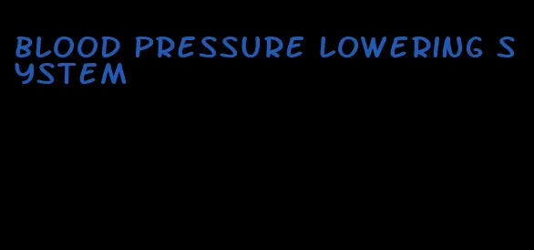blood pressure lowering system