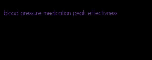 blood pressure medication peak effectivness