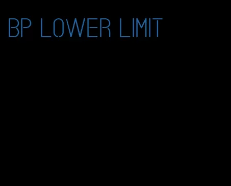 bp lower limit