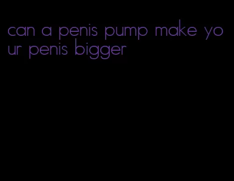 can a penis pump make your penis bigger