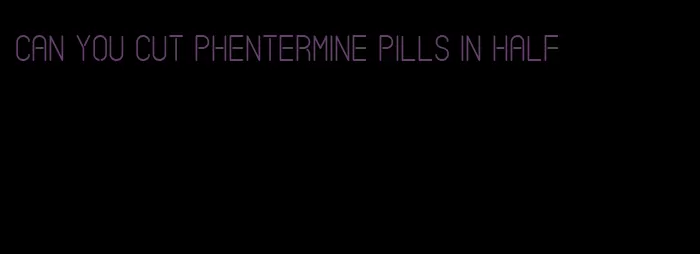 can you cut phentermine pills in half