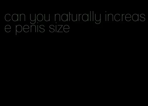 can you naturally increase penis size