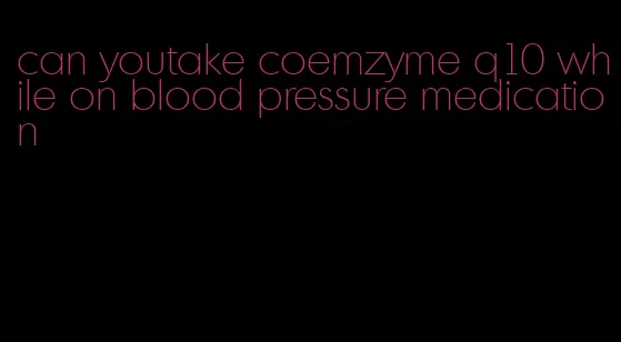 can youtake coemzyme q10 while on blood pressure medication