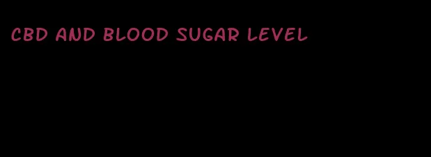 cbd and blood sugar level