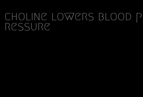 choline lowers blood pressure