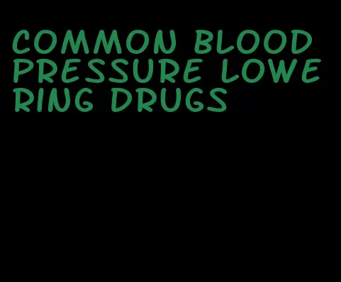 common blood pressure lowering drugs