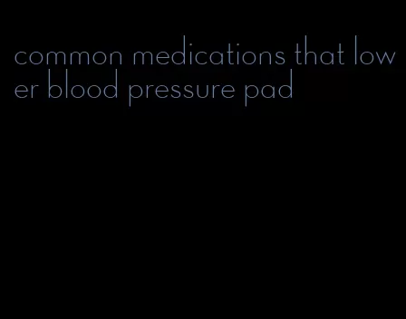 common medications that lower blood pressure pad
