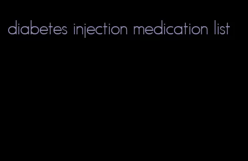 diabetes injection medication list