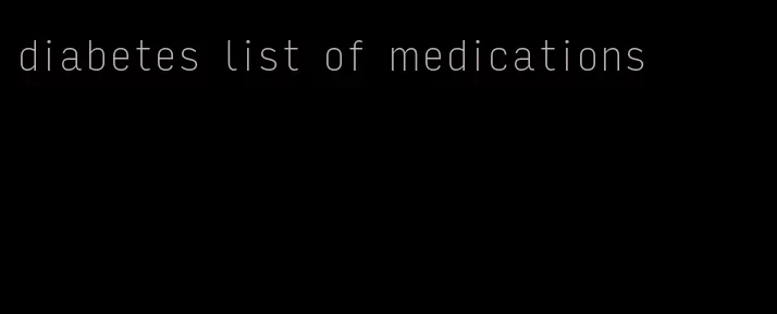 diabetes list of medications