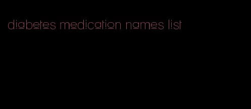diabetes medication names list