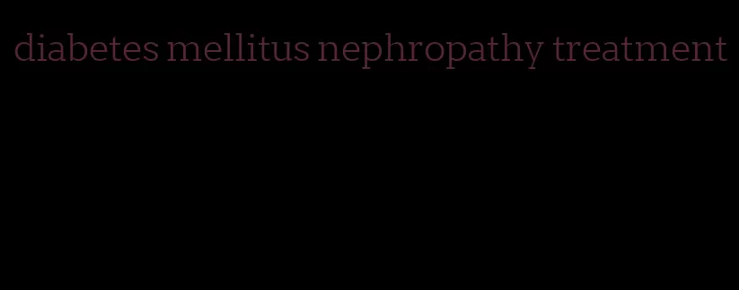 diabetes mellitus nephropathy treatment