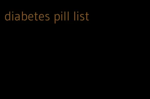 diabetes pill list