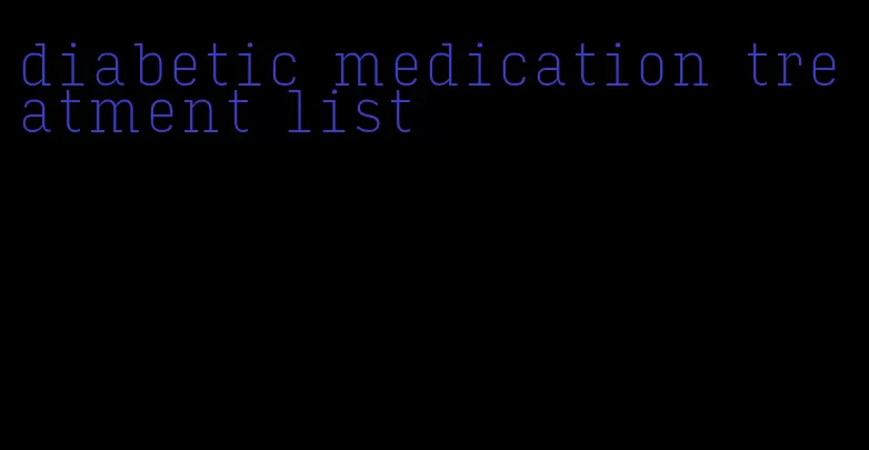diabetic medication treatment list