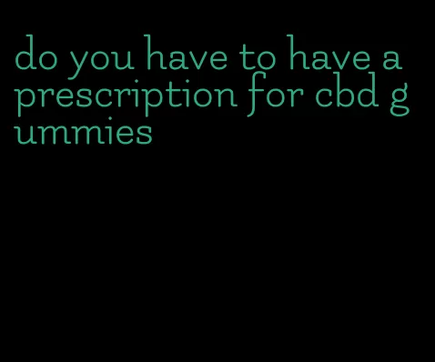 do you have to have a prescription for cbd gummies