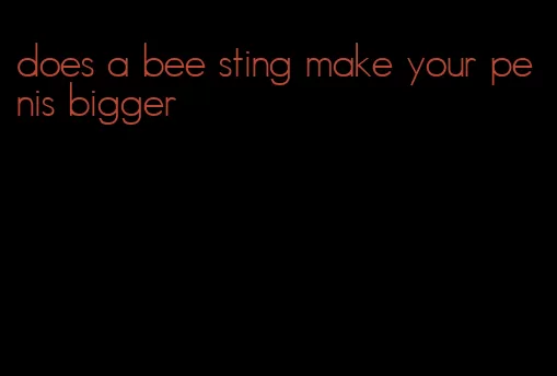 does a bee sting make your penis bigger