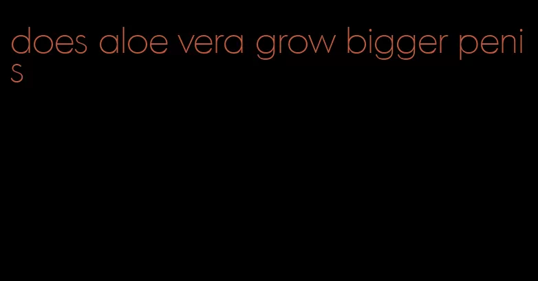 does aloe vera grow bigger penis