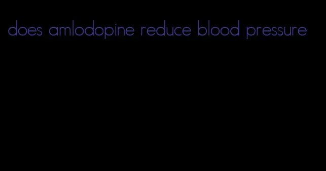 does amlodopine reduce blood pressure
