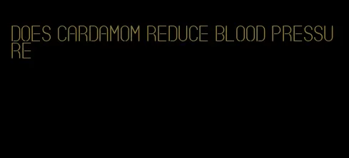 does cardamom reduce blood pressure