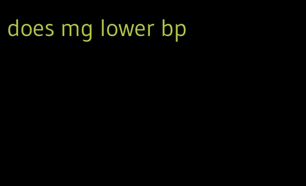 does mg lower bp