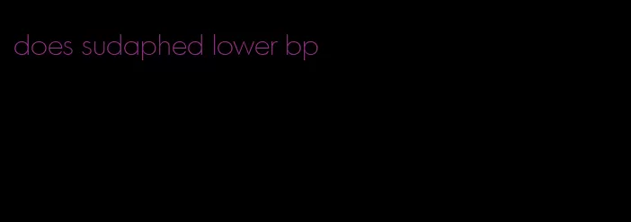 does sudaphed lower bp