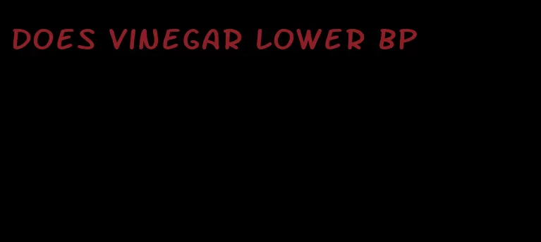 does vinegar lower bp