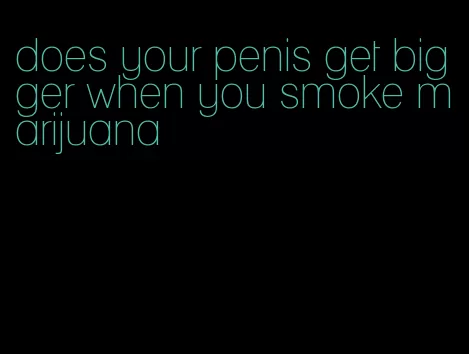does your penis get bigger when you smoke marijuana