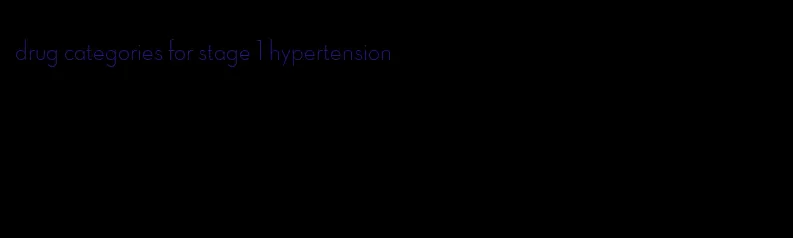drug categories for stage 1 hypertension